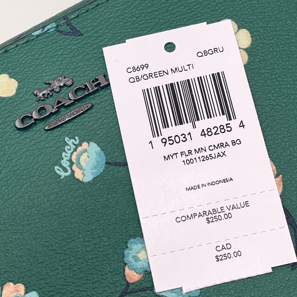 Coach Mini Camera Bag With Mystical Floral Print Green Multi - Picture 10 of 12